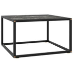 ZNTS Coffee Table Black with Black Marble Glass 60x60x35 cm 322874