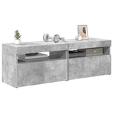 TV Cabinets with LED Lights 2 pcs Concrete Grey 60x35x40 cm 804418