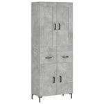 Highboard Concrete Grey 69.5x34x180 cm Engineered Wood 3199877