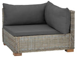 Corner Sofa with Cushions GENDT Natural Rattan Kubu Grey 42034383