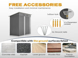 5x3 FT Outdoor Metal Storage Shed, Garden Tool Shed with 2 Vents, Weatherproof Color-Coated Steel, W5718P462144