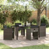 Garden Dining Set 5 pcs Grey Poly Rattan 3380695