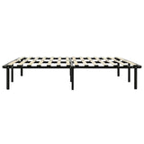 Bed Frame Black Metal, poplar wood Double Heavy Weight Endurance 284682