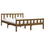 Bed Frame without Mattress Honey Brown Solid Wood King Size 810687