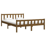 Bed Frame without Mattress Honey Brown Solid Wood King Size 810687