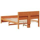 Bed Frame with Headboard Wax Brown 135 x 190 cm Engineered Wood 877244