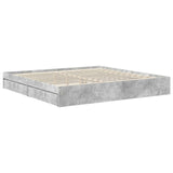 Storage Bed Concrete Grey 200 x 200 cm Engineered Wood 3413474