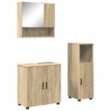 Bathroom Furniture Set 3 pcs Sonoma Oak Engineered wood & Metal 3392945
