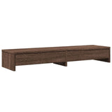 Monitor Stand with Drawers Brown Oak 100x27x15 cm Engineered Wood 854676