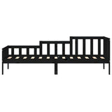 Day Bed without Mattress Black 90x190 cm Single Solid Wood Pine 840375