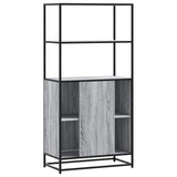 Highboard Grey Sonoma 68x35x139 cm Engineered Wood and Metal 849052