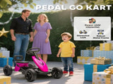 Pedal Go Kart for Kids 2-5 Years, with Silent EVA Wheels, Metal Frame, Pink T3398P378922