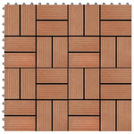 22 pcs Decking Tiles 30x30 cm 2 sqm WPC Teak Colour 277809