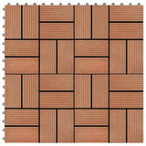 22 pcs Decking Tiles 30x30 cm 2 sqm WPC Teak Colour 277809