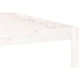 Bed Frame without Mattress White Solid Wood Pine 160x200cm 810376