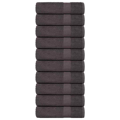 ZNTS Hand Towels 10 pcs Anthracite 50x100 cm 360 gsm 100% Cotton 136683