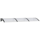 ZNTS Door Canopy Black and Transparent 300x75 cm Polycarbonate 153578