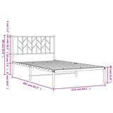 Metal Bed Frame without Mattress with Headboard Black 107x203cm 374433