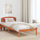 Bed Frame with Headboard Wax Brown 80 x 200 cm Solid Pine Wood 872085