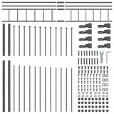 Garden Fence Grey 340 x 200 cm Powder-Coated Steel 3360099