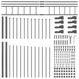 Garden Fence WOERDEN 170 x 225 cm Powder-Coated Steel Grey 42003907