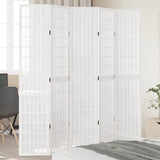 Room Divider 5 Panels White Solid Wood Paulownia 358791