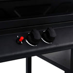 Gas BBQ Grill with 3-layer Side Table Black 47390