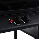 Gas BBQ Grill with 3-layer Side Table Black 47390