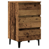 Bed Cabinet with Metal Legs Old Wood 40x35x69 cm 856424