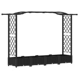 Raised Bed with Trellis and Roof Black 207 x 40 x 126 cm PP 42032529