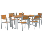 Garden Dining Set 7 pcs Grey and brown 180 x 90 x 75 cm 3284356