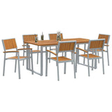 Garden Dining Set 7 pcs Grey and brown 180 x 90 x 75 cm 3284356
