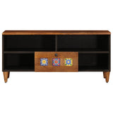 TV Cabinet with Drawer Walnut 100 x 33 x 46 cm Solid Mango Wood 4018240