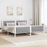 Bed frame White and light grey 200 x 200 cm Solid pine wood 3394302