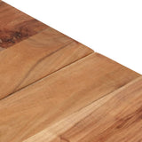 Coffee Table Silver Stainless Steel and Solid Acacia Wood 349951