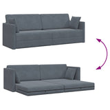 Floor Sofa Bed Dark Grey 213 x 70 x 77 cm Velvet 4106727