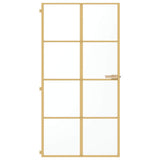 Interior Door Slim Golden 102.5x201.5 cm Tempered Glass and Aluminium 155147