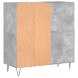 Record Cabinet Concrete Grey 84.5x38x89 cm Engineered Wood 831776
