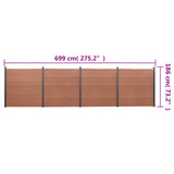 Fence Panel Set Brown 699x186 cm WPC 3211832