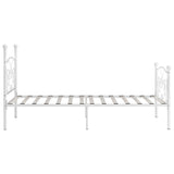 Bed Frame White Metal, Plywood Single Durable Bed Frame 284448