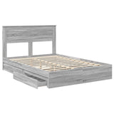 Storage Bed Grey Sonoma 160 x 200 cm Engineered Wood 3409902