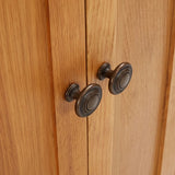 Storage Cabinet Light Oak Solid Oak Wood, MDF Veneer Medium 329926