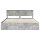 Bed Frame Concrete Grey 180 x 200 cm Engineered Wood 3408826