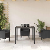 Garden Table Black PE Rattan 90x90 cm Sturdy Garden Table 365586