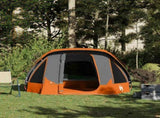 Camping Tent Cabin 4-Person Grey and Orange Waterproof 4100666