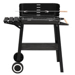 Charcoal BBQ Grill with Wheels Black Steel 315386