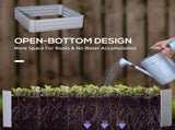 Set of 2 291L Raised Garden Bed, Elevated Galvanised Planter Box for Flowers, Herbs, 100x100x30cm, T3398P314149