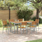 Garden Dining Set 7 pcs Grey and brown Solid acacia wood 3284364