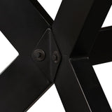 244804 Dining Table Solid Reclaimed Wood and Steel Cross 180 cm