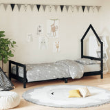 Kids Bed Frame Black 80x200 cm Solid Wood Pine 834566